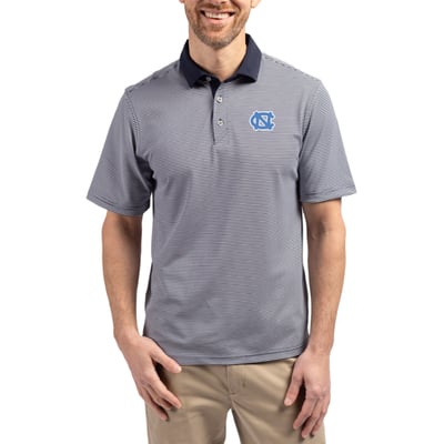  North Carolina Tar Heels Cutter & Buck DryTec Virtue Eco Pique Recycled Polo - Navy/White